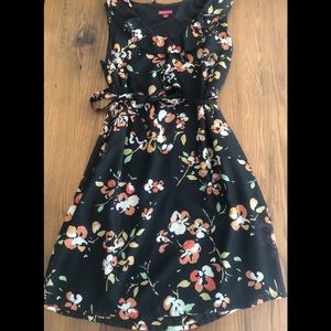 Black Floral Print Dress